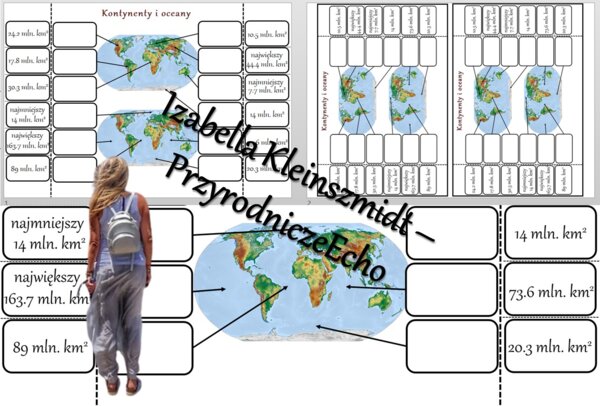 Notatka okienkowa „Kontynenty i oceany”, „Przez lądy i oceany” w pdf. Geografia 5, dział „Lądy i oceany na Ziemi”.
