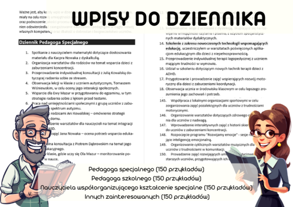 Wpisy do dziennika - gotowce, przykłady, inspiracje