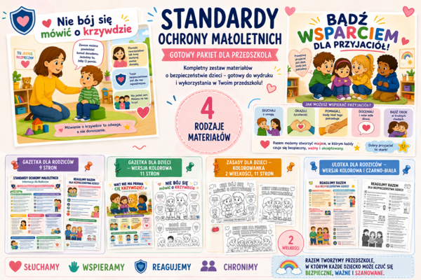 STANDARDY OCHRONY MAŁOLETNICH – PAKIET DLA PRZEDSZKOLA