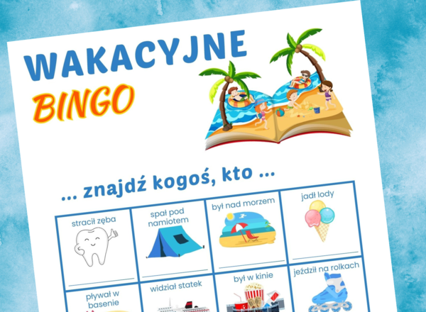 Wakacyjne BINGO (klasa 1-5) początek roku, powrót do szkoły