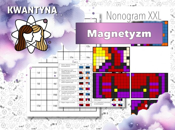 Kolorowanka XXL: Fizyka. Klasa 8. Magnetyzm. Pomysł na ciekawą lekcję! Karta pracy. MOC powtórki.