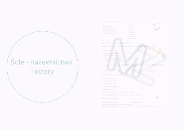 Wzory i nazwy soli - karta pracy