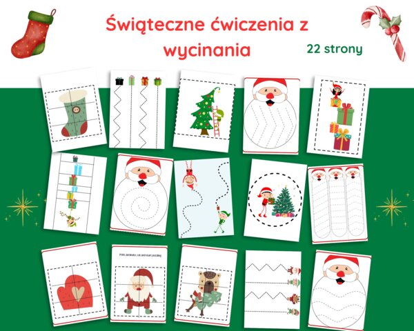 Świąteczne ćwiczenia z wycinania