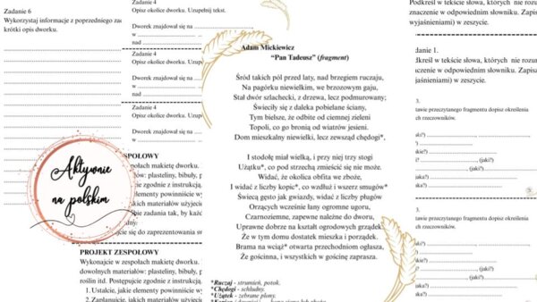 "Pan Tadeusz" - fragment o dworku (karty pracy i projekt)