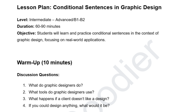 Język Angielski dla Grafików: Tryby Warunkowe w Projektowaniu - wersja z kluczem odpowiedzi