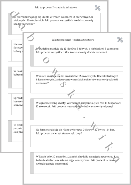 Jaki to procent? - zadania tekstowe