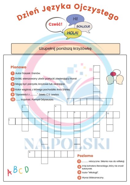 Dzień Języka Ojczystego - krzyżówka