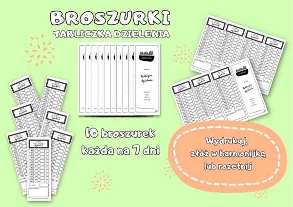 Broszurki - tabliczka dzielenia