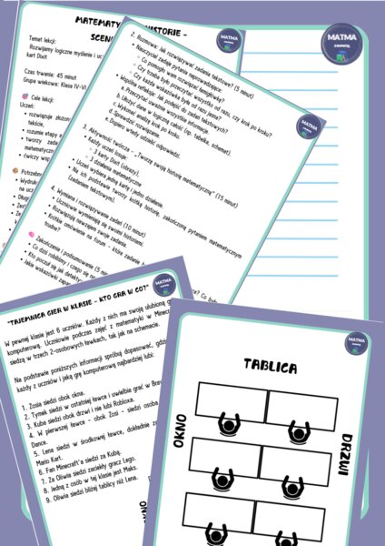 "Tajemnica gier w klasie - kto gra w co?" Zadania tekstowe, łamigłówka logiczna, zajęcia projektowe, karty Dixit - scenariusz lekcji