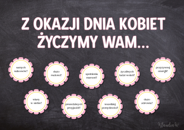 Dzień Kobiet - gazetka z życzeniami (wersja 2)