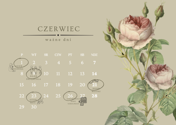 Kartka z kalendarza - czerwiec