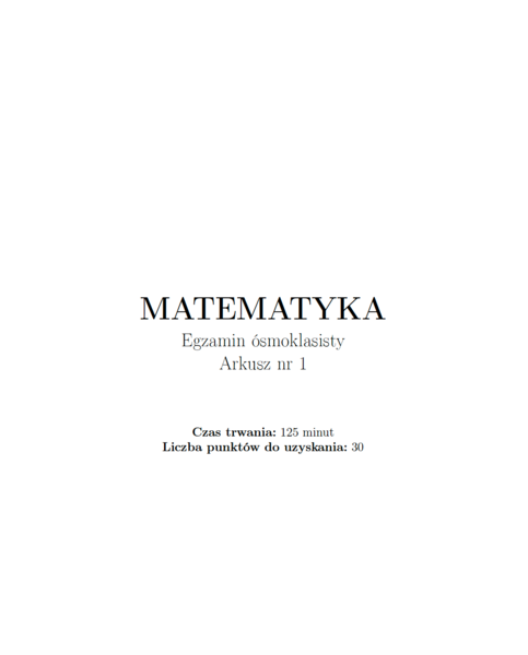 Arkusz E8 nr 1 z matematyki