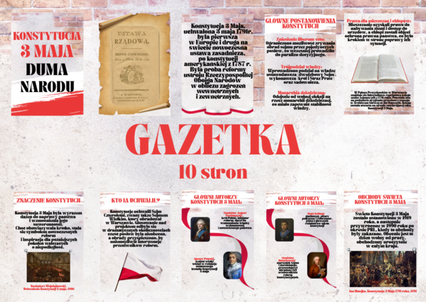 Konstytucja 3 maja - Duma narodu/ święta majowe/ GAZETKA