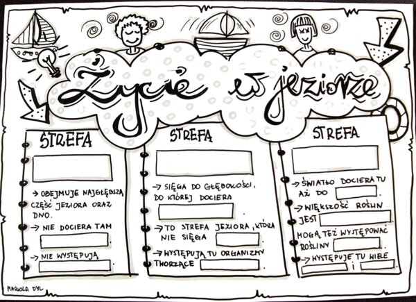 Życie w jeziorze. Karta pracy. Przyroda klasa 4.