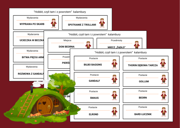 🧙‍♂️ KALAMBURY – „Hobbit, czyli tam i z powrotem” -40 szt.