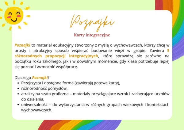 Poznajki - karty integracyjne