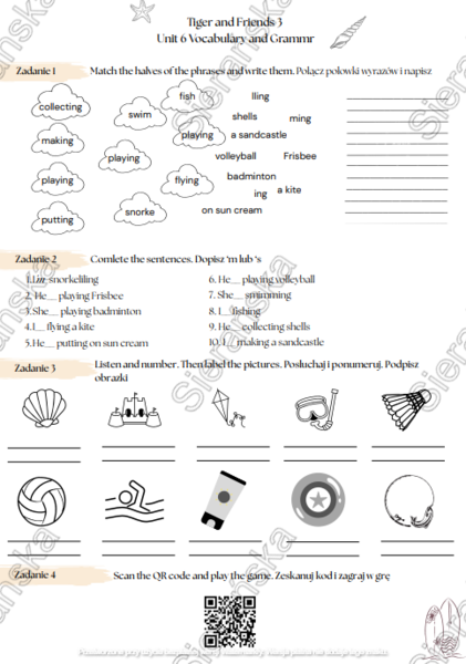 Tiger and Friends 3 Unit 6 At the beach