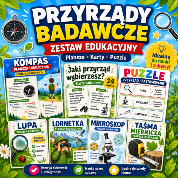 PRZYRZĄDY BADAWCZE – gotowy zestaw materiałów do nauki