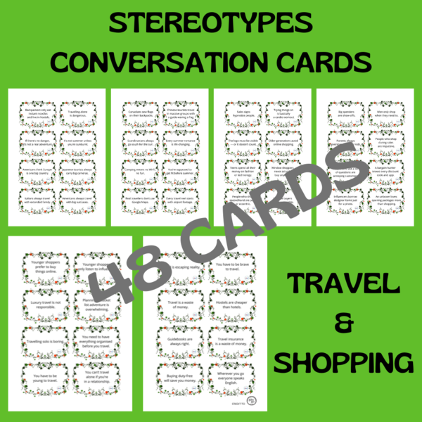 STEREOTYPES CONVERSATION CARDS / TRAVEL AND SHOPPING