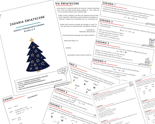 Zadania świąteczne dla liceum