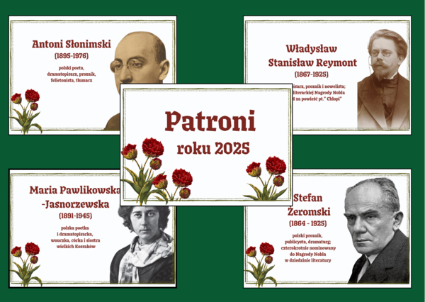 PATRONI ROKU 2025 – gazetka – biblioteka – język polski – 11 stron – wersja 3
