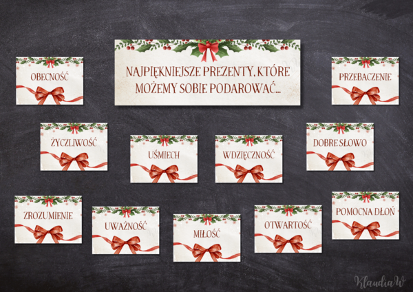 „Najpiękniejsze prezenty, które możemy sobie podarować…”- gazetka szkolna na Boże Narodzenie