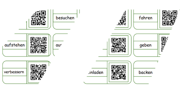 Domino - znane zwroty po niemiecku ukryte w QR-kodach