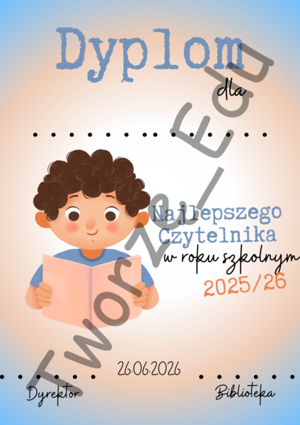 Dyplom Najlepszej Czytelniczki i Najlepszego Czytelnika