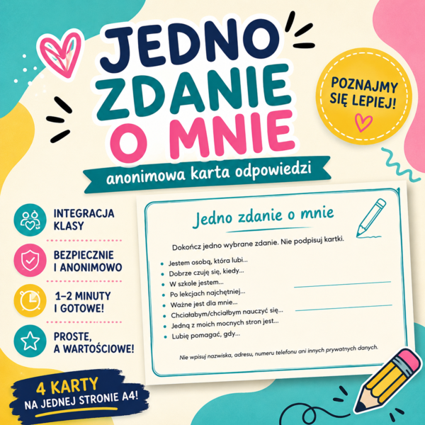 Jedno zdanie o mnie [Przede wszystkim chcę być... sobą] [Zamieńmy słowo 4]