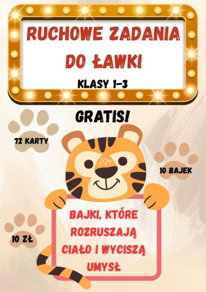 Ruchowe zadania do ławki gratis bajki