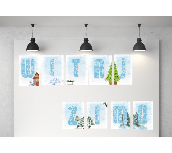 Zima dekoracja na gazetkę