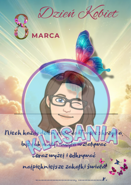 Dzień Kobiet- dyplom- Motyl