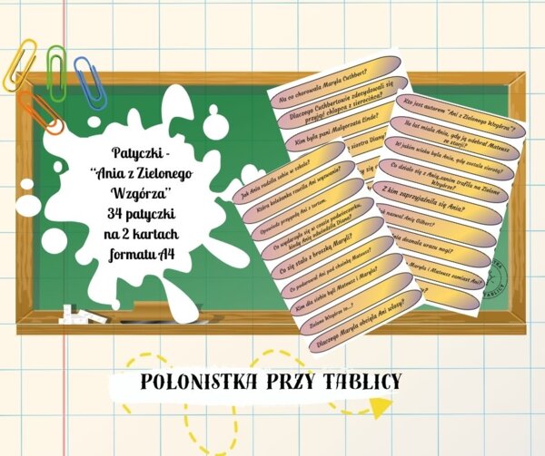 Patyczki z pytaniami do utworu "Ania z Zielonego Wzgórza"
