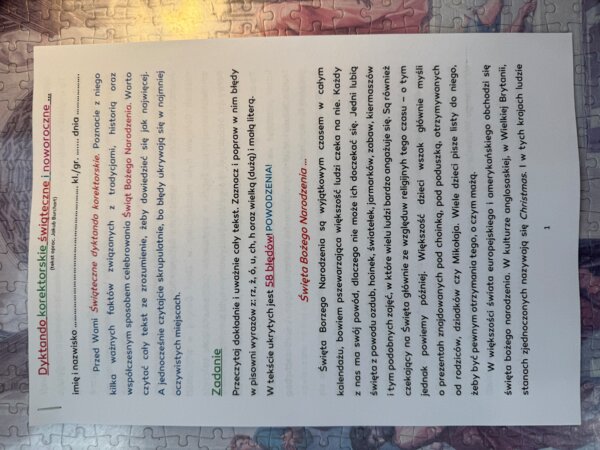 Dyktando korektorskie świąteczno-noworoczne