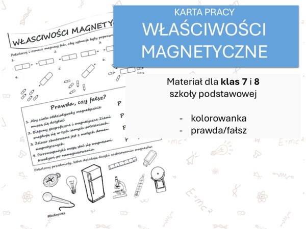 Fizyka 7 i 8. Karta pracy. WŁAŚCIWOŚCI MAGNETYCZNE. Magnetyzm.
