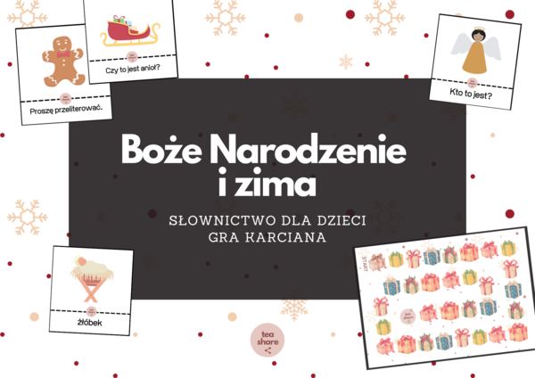 BOŻE NARODZENIE uniwersalna gra karciana dla dzieci SŁOWNICTWO