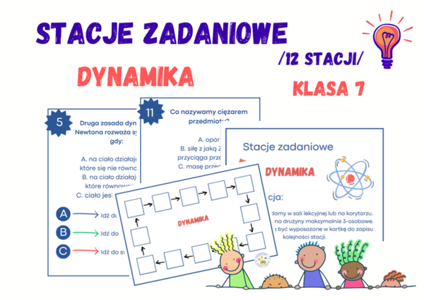 Stacje zadaniowe – dynamika, klasa 7