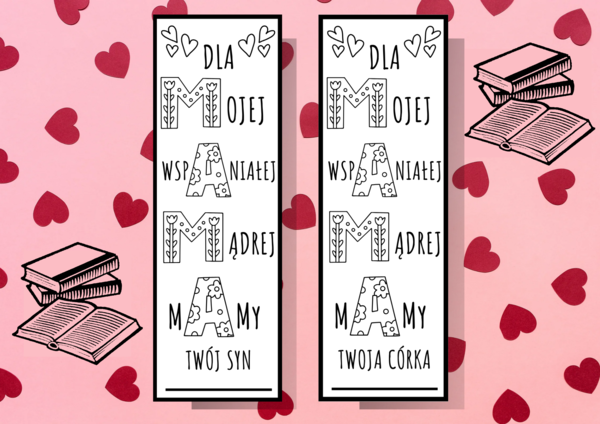 ZAKŁADKI DO KSIĄŻEK DZIEŃ MATKI