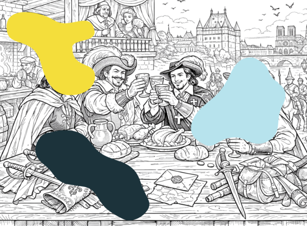 Kolorowanka - Trzej muszkieterowie