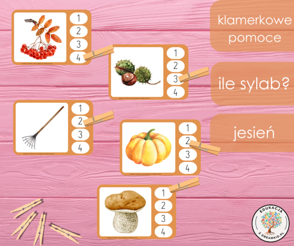 Klamerkowe pomoce - ile sylab? - jesień