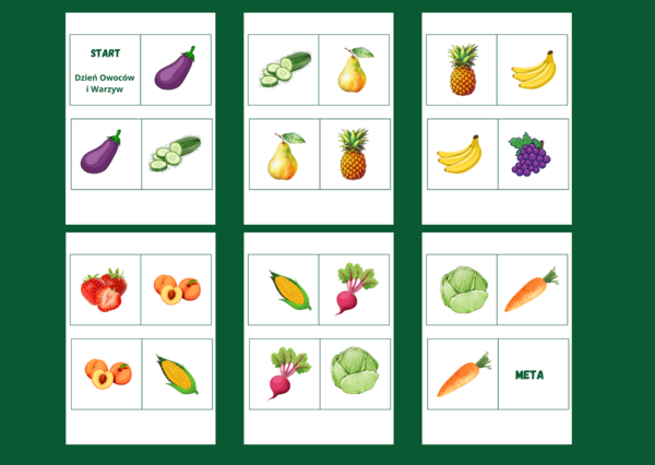 DZIEŃ OWOCÓW I WARZYW - domino podłogowe - biblioteka - świetlica