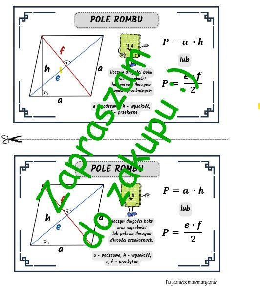 Pole rombu - wklejka do zeszytu