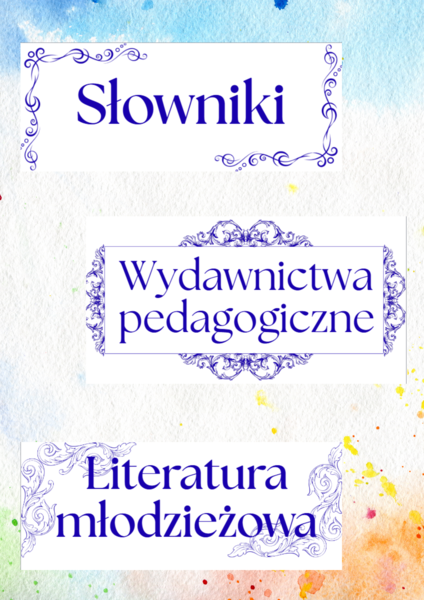 Biblioteka - tabliczki, fiszki na regały