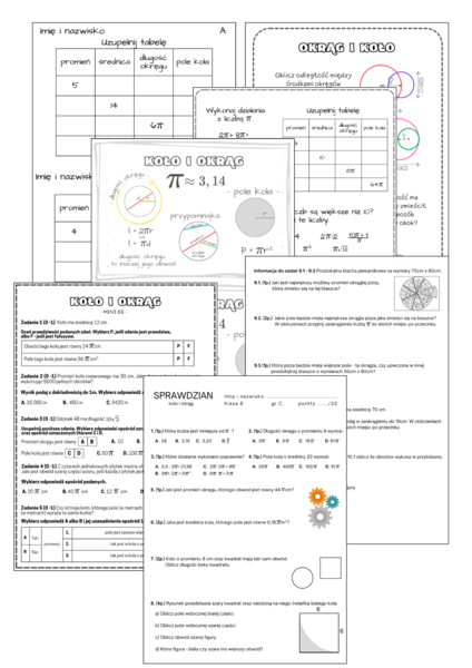 PAKIET Koło i okrąg. Klasa 8