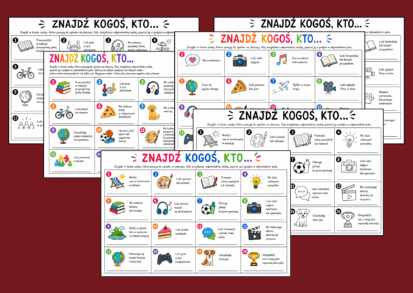 🎯Znajdź kogoś, kto… – 3 karty integracyjne - zajęcia z wychowawcą - powrót do szkoły - kl. 4-8