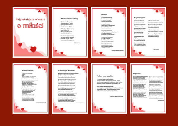 WALENTYNKI – DZIEŃ KOBIET - miłość - biblioteka – świetlica – WIERSZE – GAZETKA – 20 stron - wersja 2