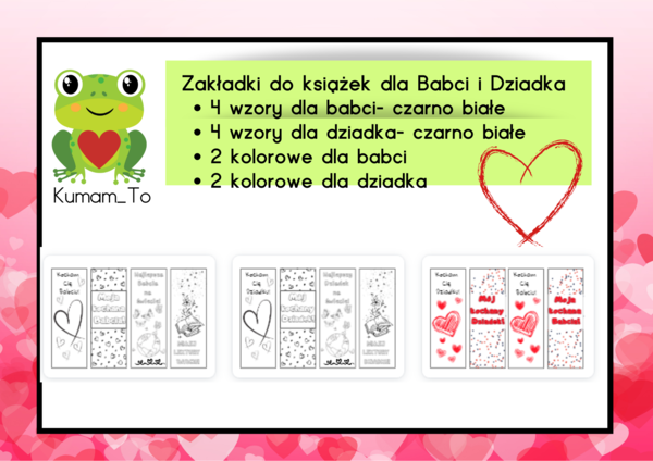 Zakładki do książek z okazji Dnia Babci i Dziadka