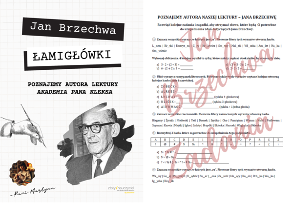 "AKADEMIA PANA KLEKSA": Jan Brzechwa - poznajemy autora *ŁAMIGŁÓWKI*
