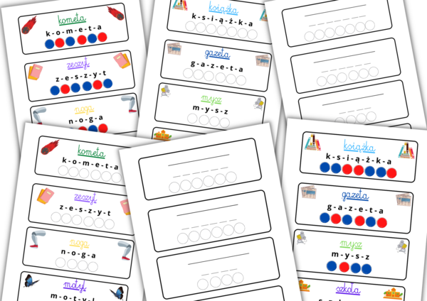 Samogłoski i spółgłoski- wklejki do zeszytu i ćwiczenia