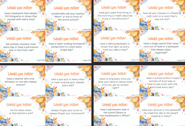 Back to school Would you rather?